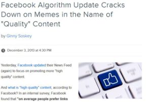 facebook algorithm memes quality content blog kyle & irving